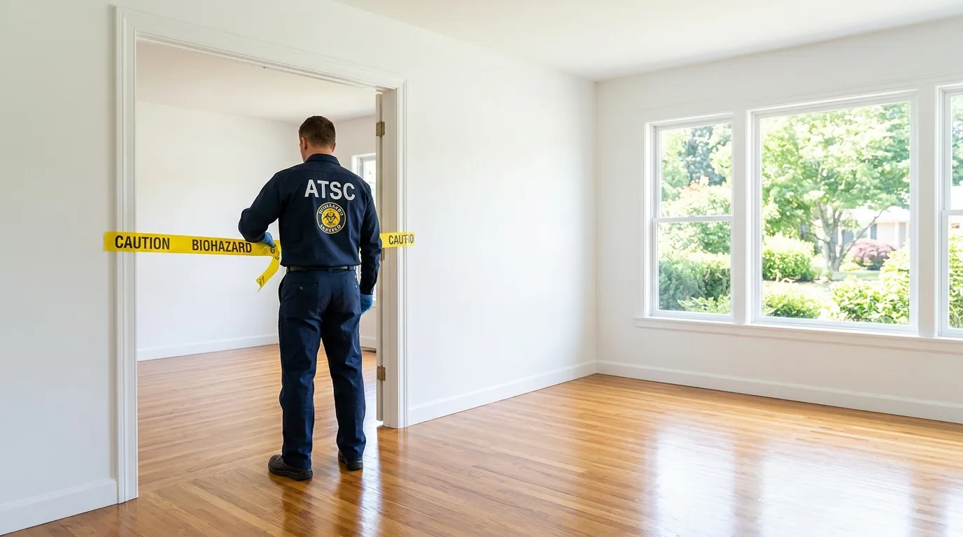 Certified biohazard cleanup crew performing Decomposition Cleanup in Orem